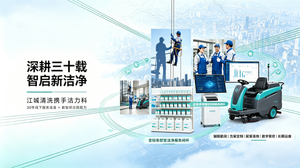 深耕荆楚三十载，智启洁净新未来｜江城清洗携手洁力科打造智慧后勤全链条服务 